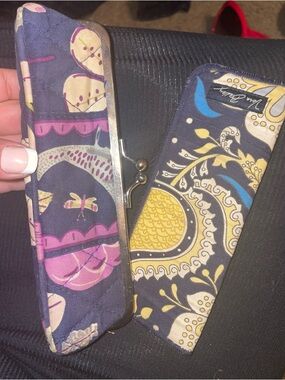 Vera Bradley Floral Quilted Glasses Case - Navy, Yellow & Pink